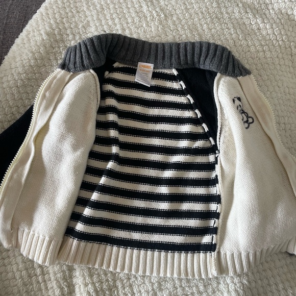 GYMBOREE ZIP UP CARDIGAN SWEATER PANDA BEAR DESIGN 18-24 MONTHS - Picture 3 of 6